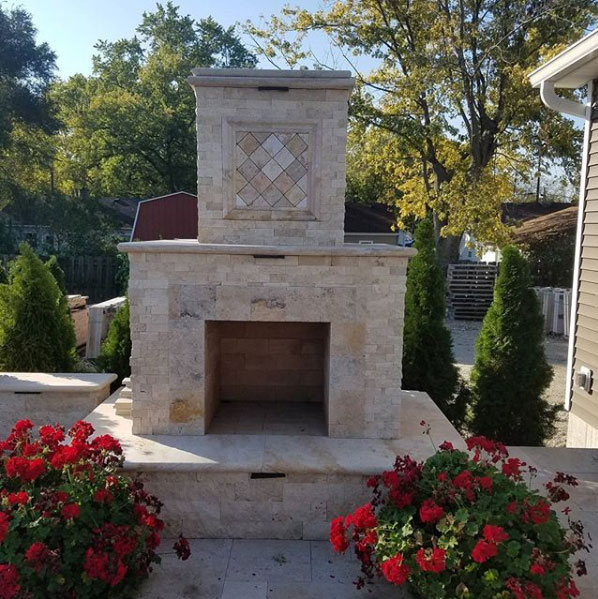 Travertine Fireplace