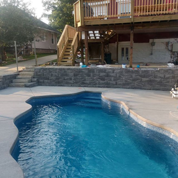 Pool Deck with Wall