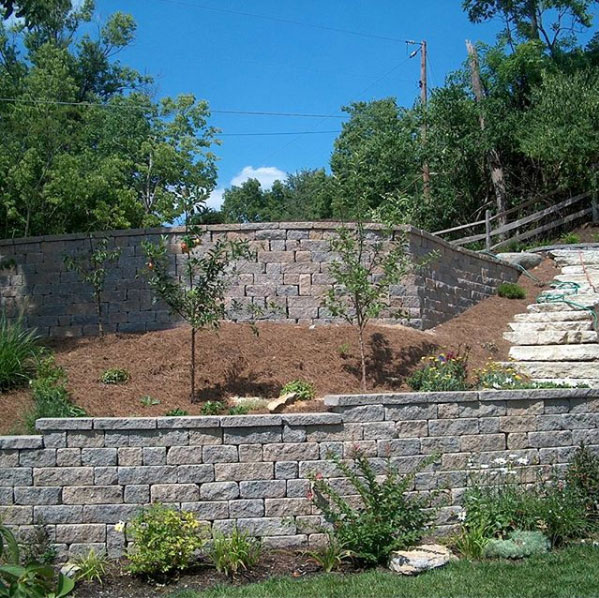 Oaks Fieldstone Walls and Stone Steps